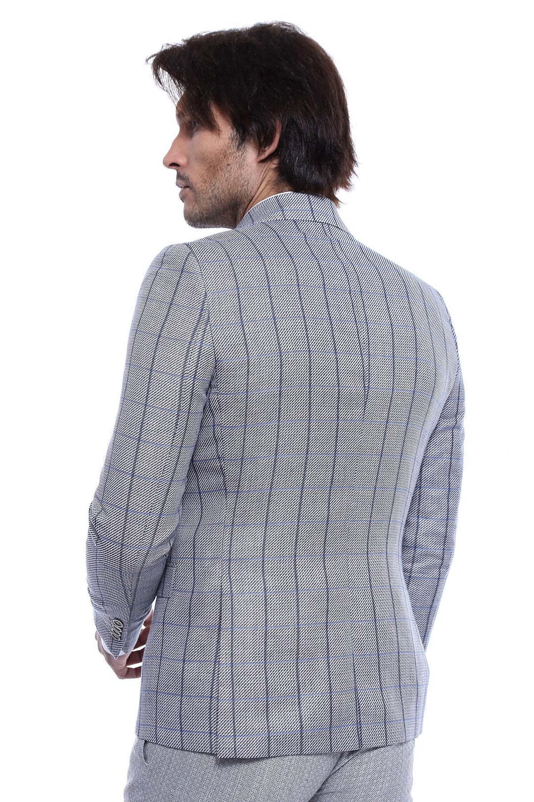 WSS Single Button Pointed Collar Light Blue Blazer  - Villa del Carbón