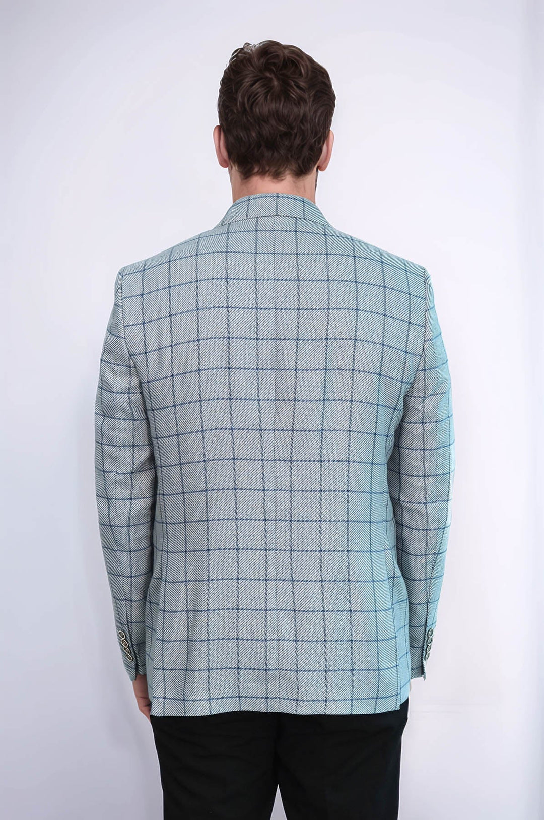 WSS Single Button Pointed Collar Light Blue Blazer  - Clovis