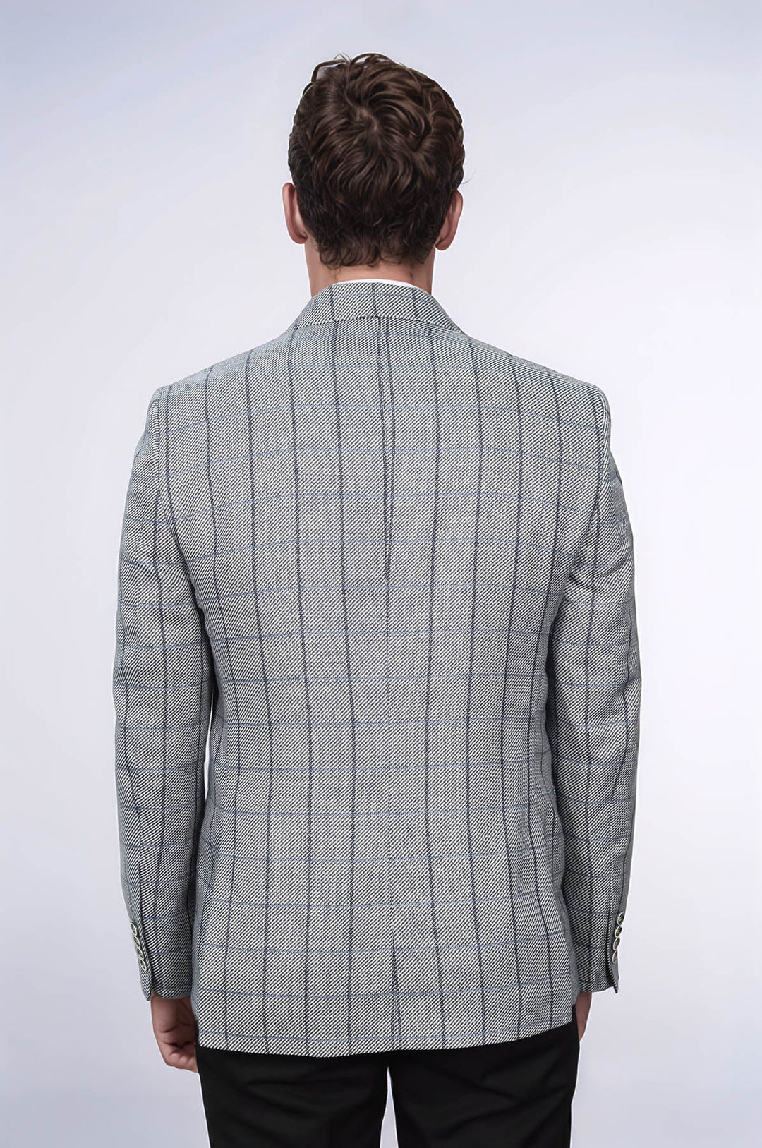 WSS Single Button Pointed Collar Grey Blazer  - Goslar