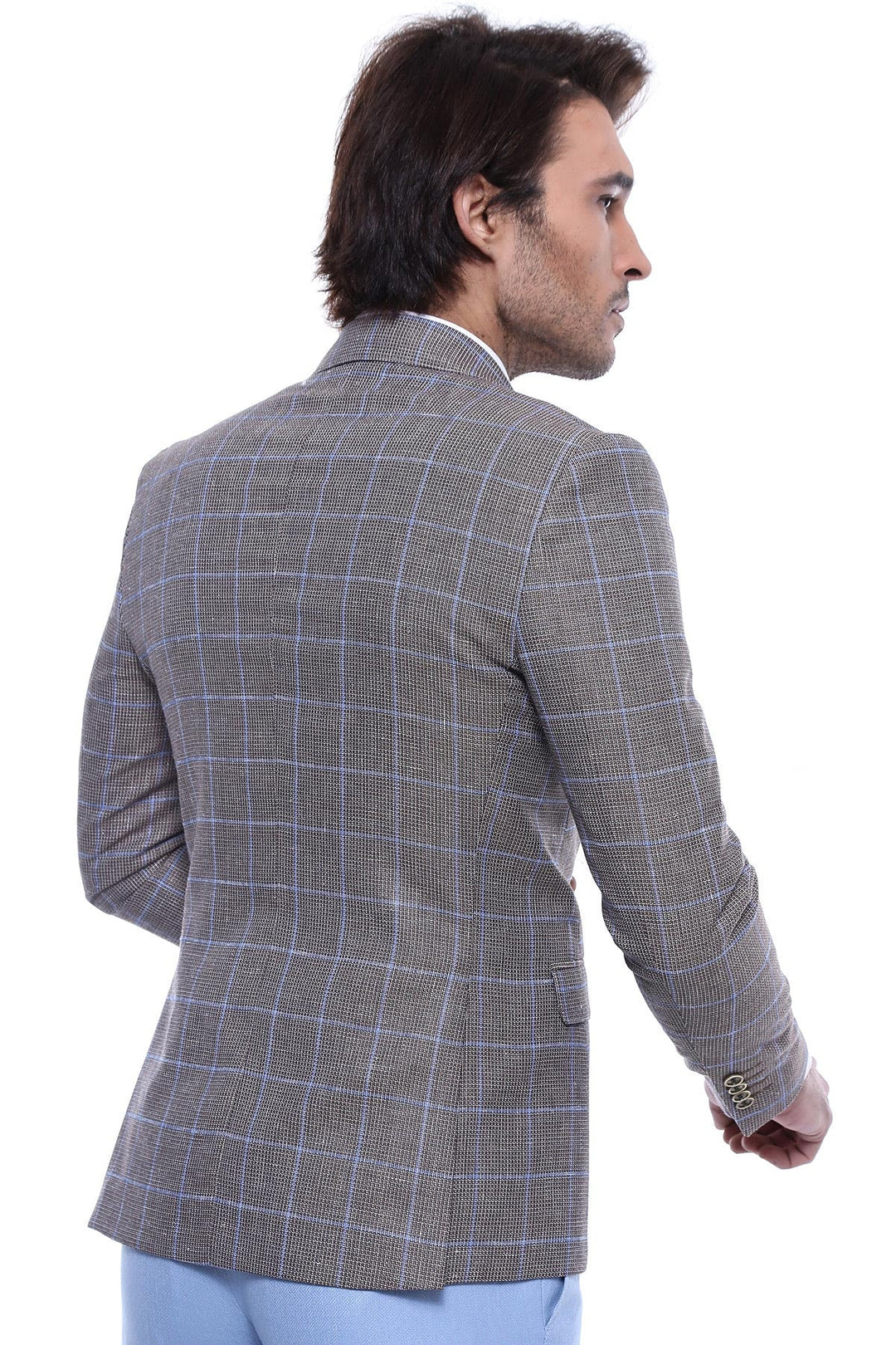 WSS Single Button Pointed Collar Brown Blazer  - Lübeck