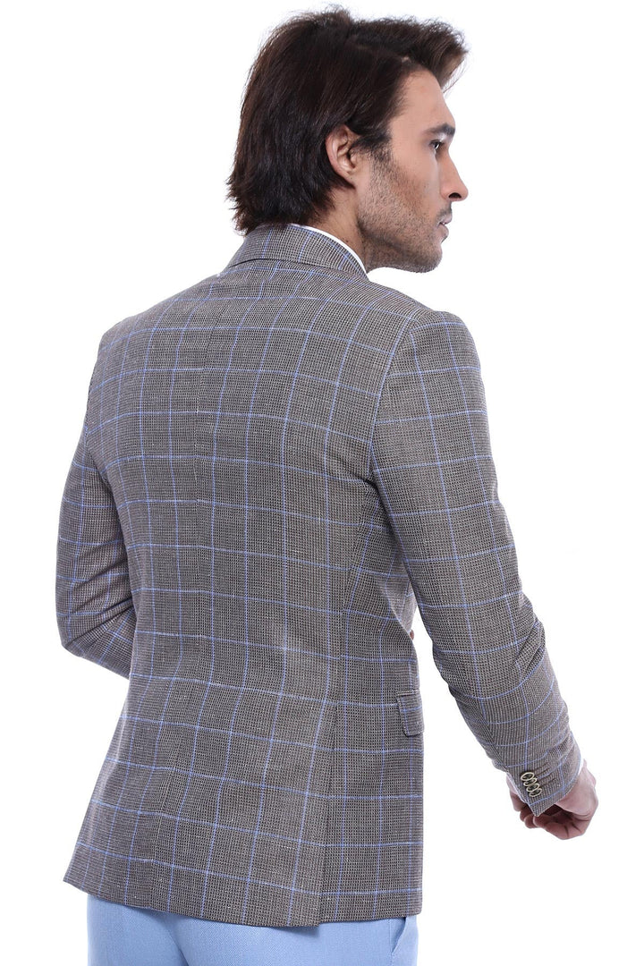 WSS Single Button Pointed Collar Brown Blazer  - Lübeck