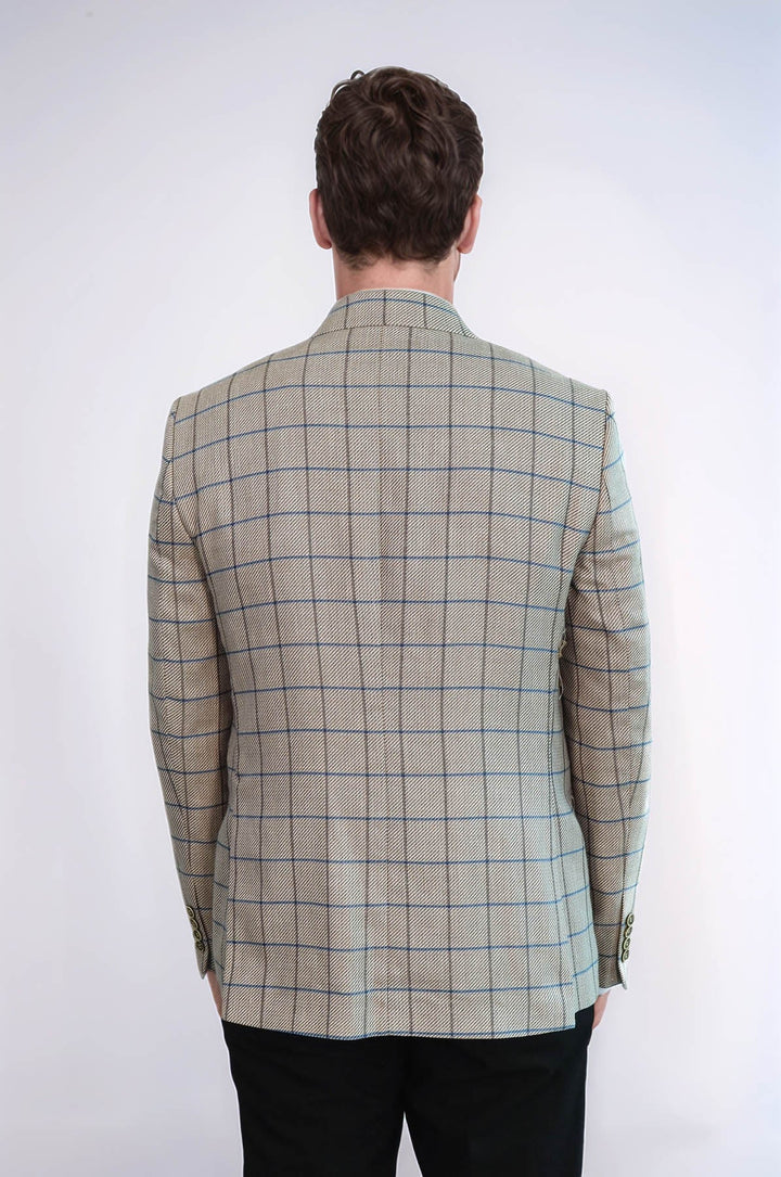 WSS Single Button Pointed Collar Beige Blazer  - Deinze
