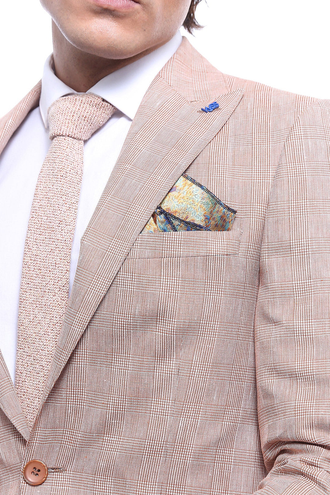 WSS Single Button Plaid Beige Blazer  - Trujillo Alto