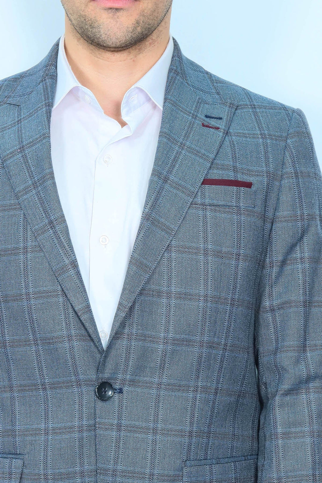 WSS Grey Checked Men's Slim Fit Blazer  - Georgetown