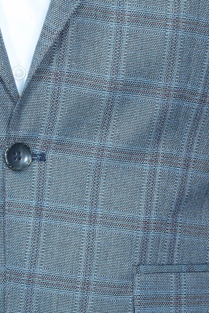 WSS Grey Checked Men's Slim Fit Blazer  - Georgetown