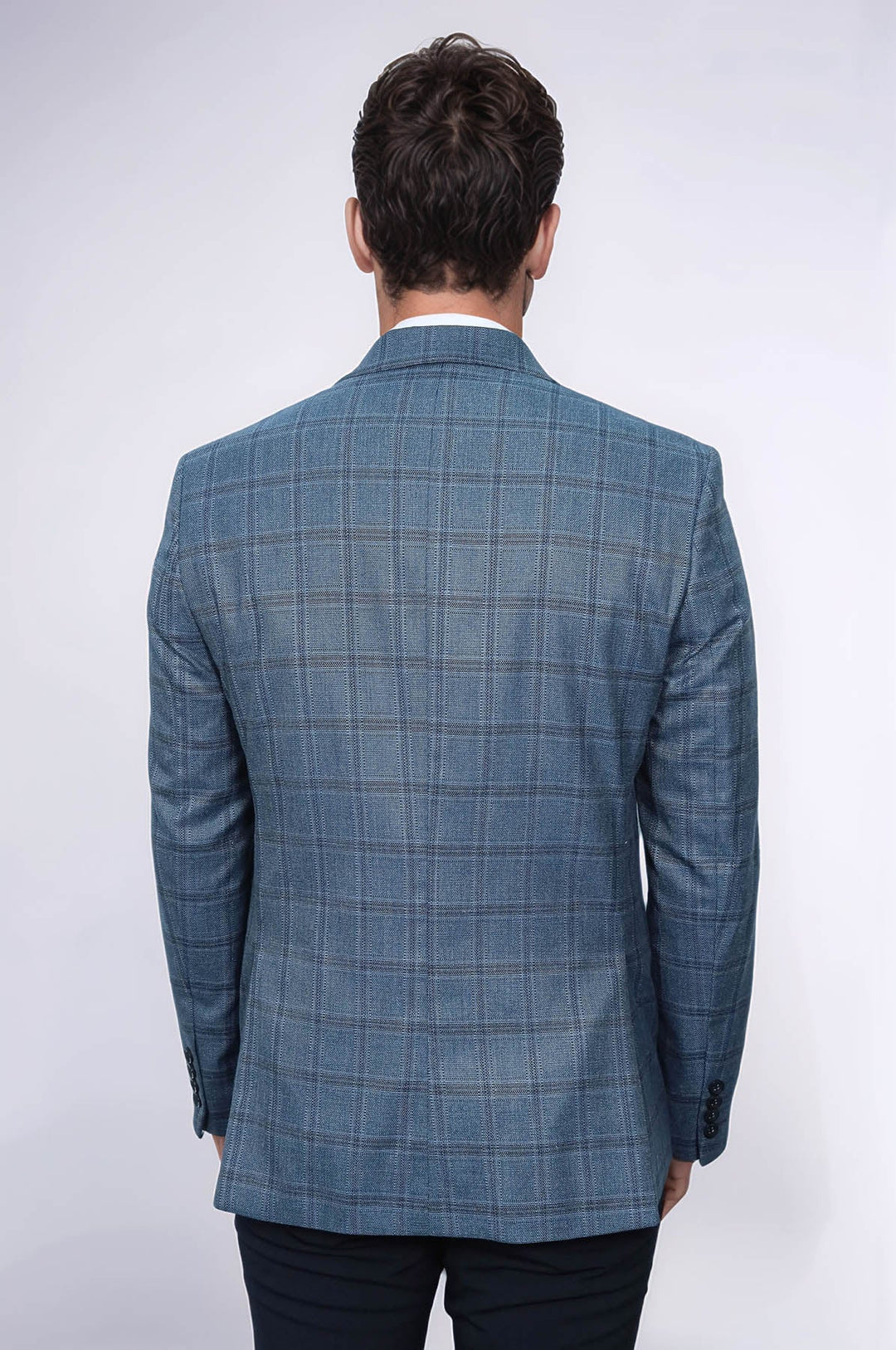 WSS Grey Checked Men's Slim Fit Blazer  - Georgetown