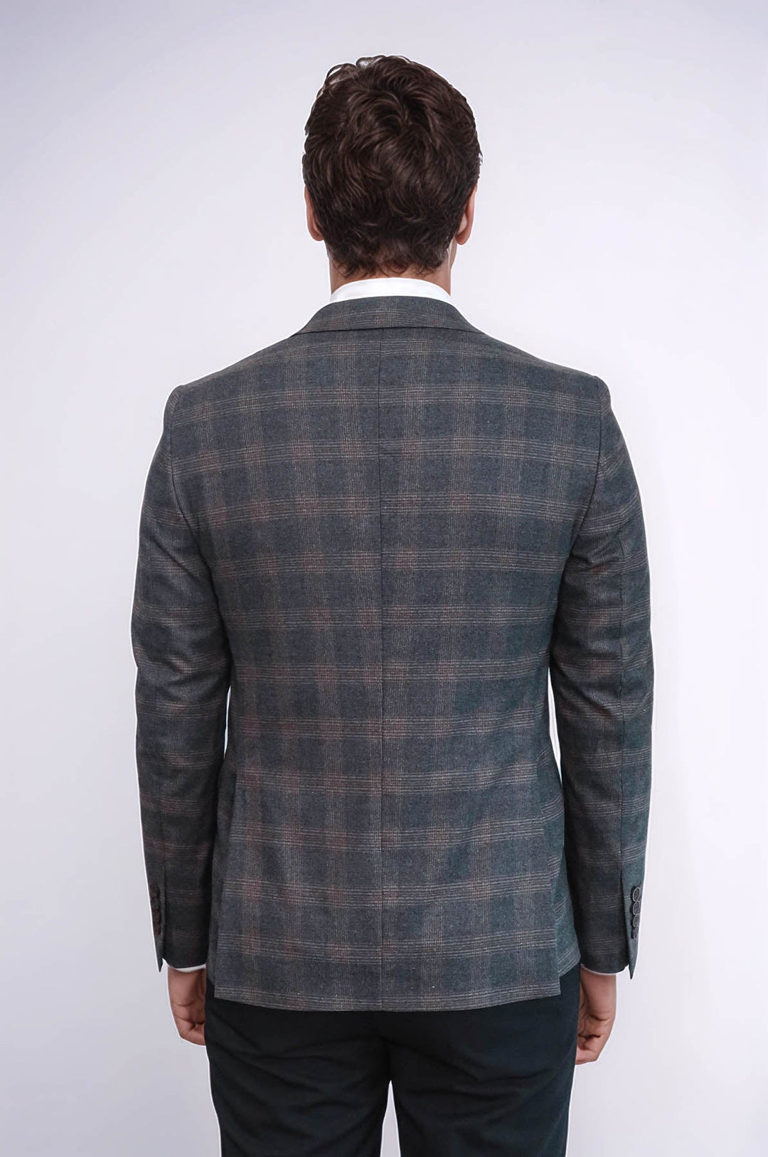 WSS Plaid Smoked Jacket with Handkerchief  - Sarasota