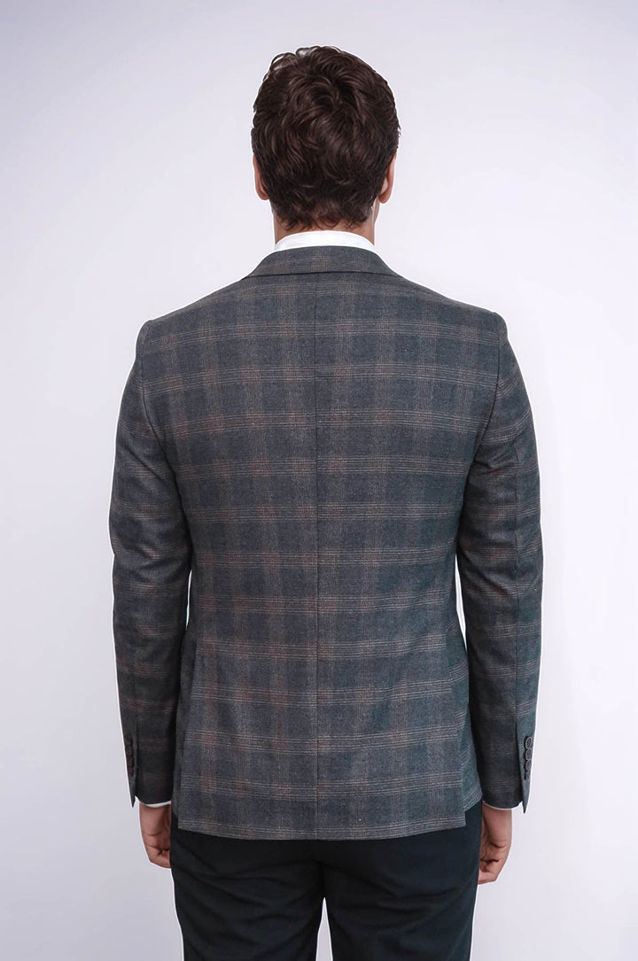 WSS Plaid Smoked Jacket with Handkerchief  - Sarasota