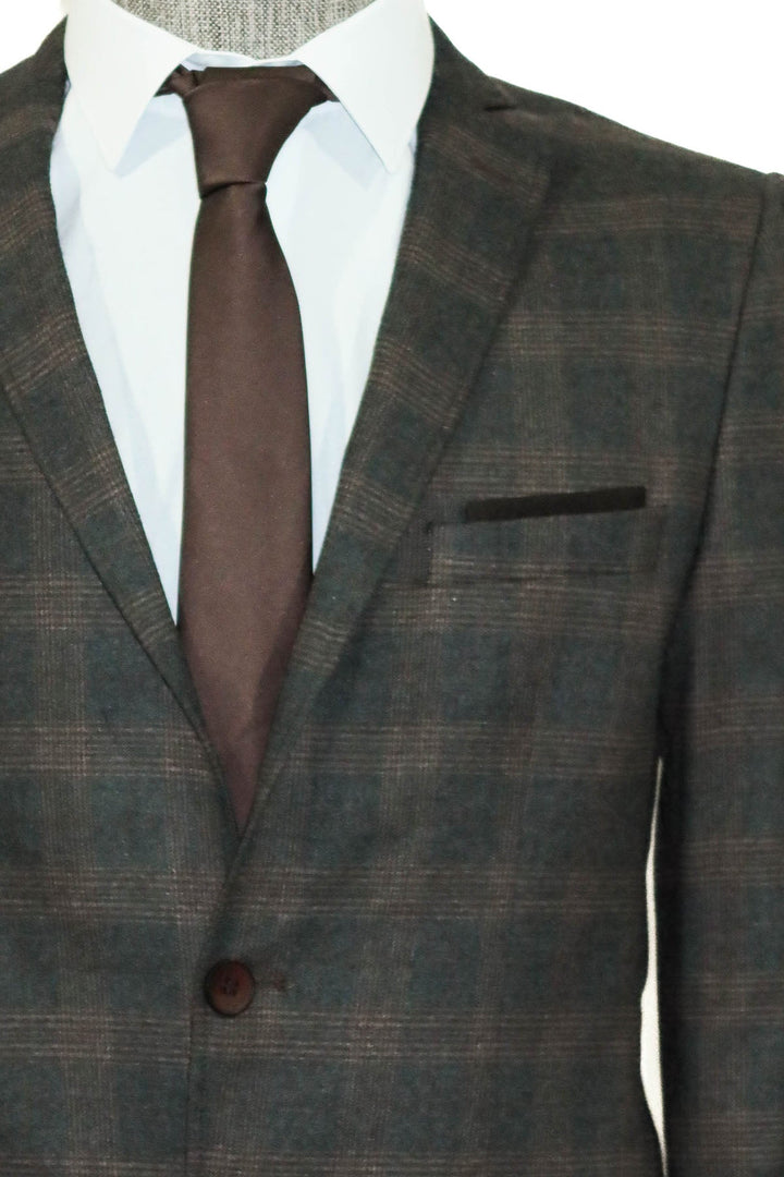 WSS Plaid Smoked Jacket with Handkerchief  - Singen