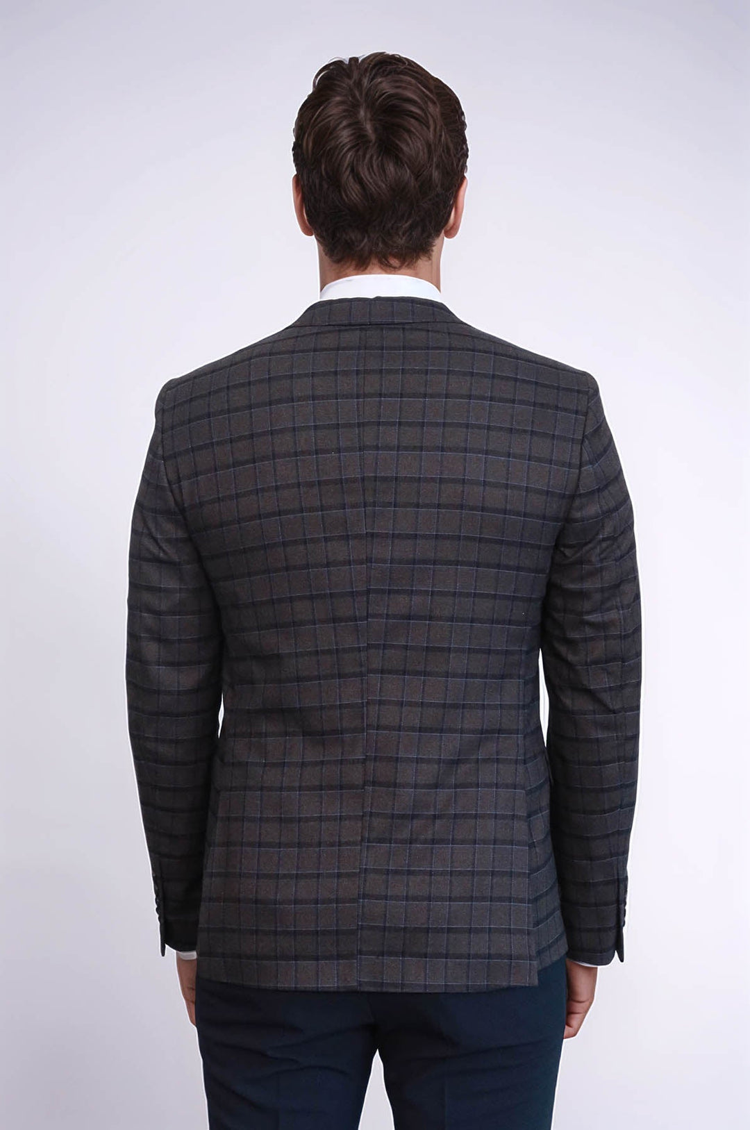 WSS Plaid Brown Jacket with Handkerchief  - Fréjus