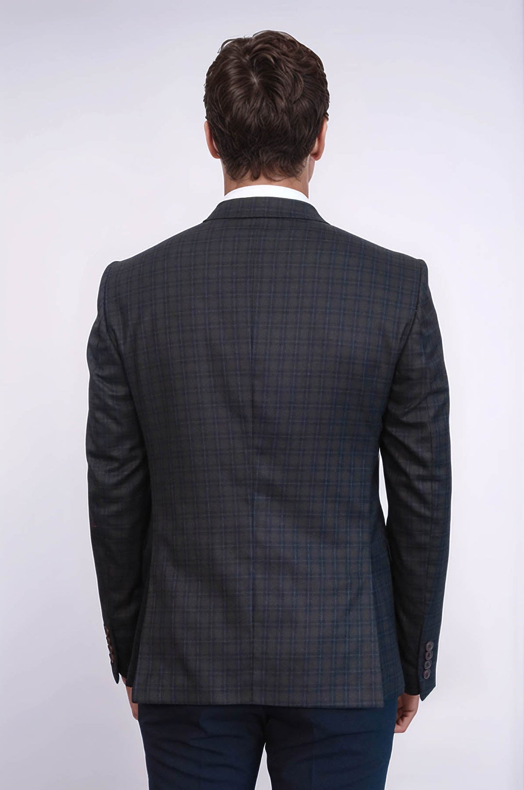 WSS Plaid Brown Jacket with Handkerchief  - Túxpam de Rodríguez Cano