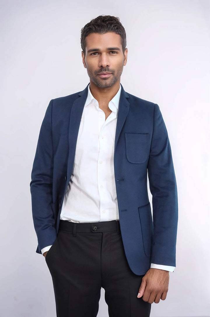 WSS Modeled Slim Fit Navy Blue Jacket  - Brighton