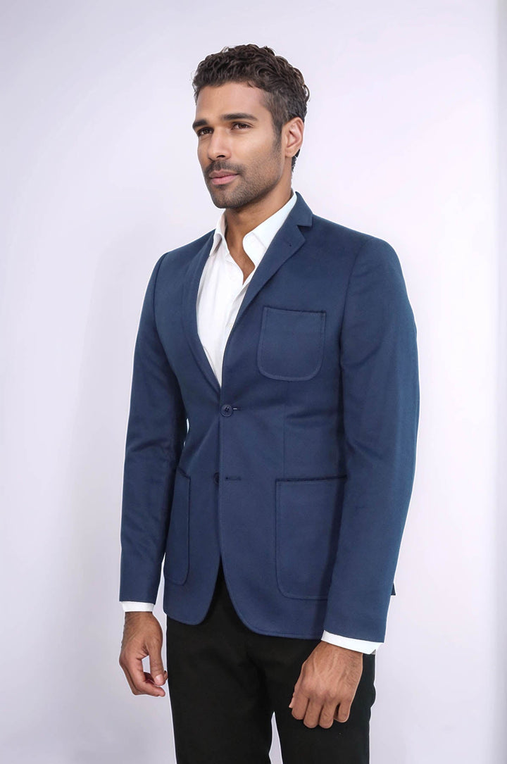 WSS Modeled Slim Fit Navy Blue Jacket  - Brighton
