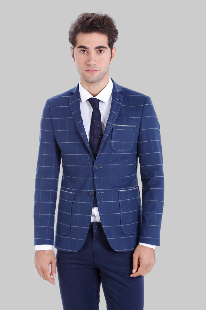 WSS Modeled Slim Fit Navy Blue Jacket  - Regina