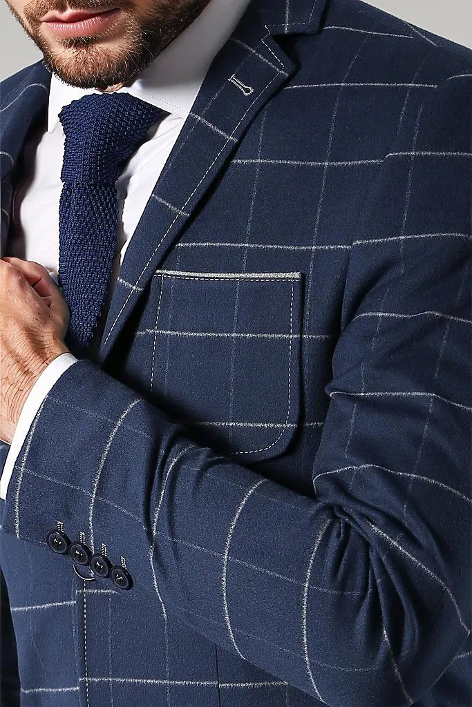 WSS Modeled Slim Fit Navy Blue Jacket  - Singen