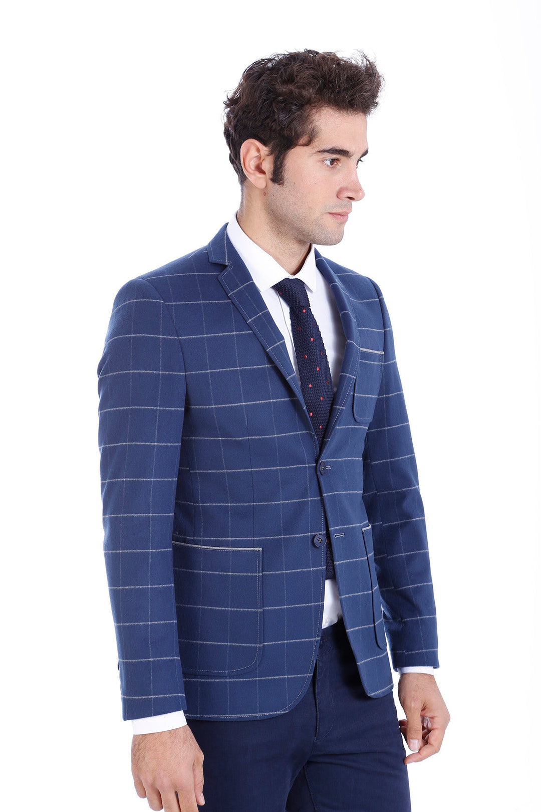 WSS Modeled Slim Fit Navy Blue Jacket  - Regina