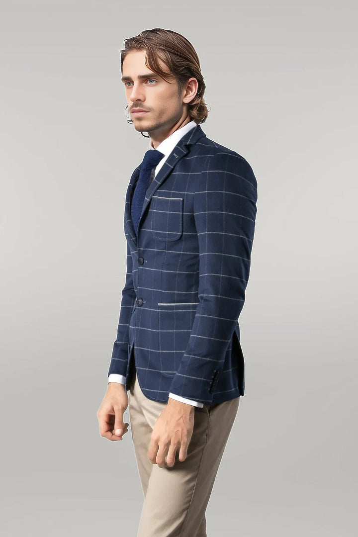 WSS Modeled Slim Fit Navy Blue Jacket  - Singen