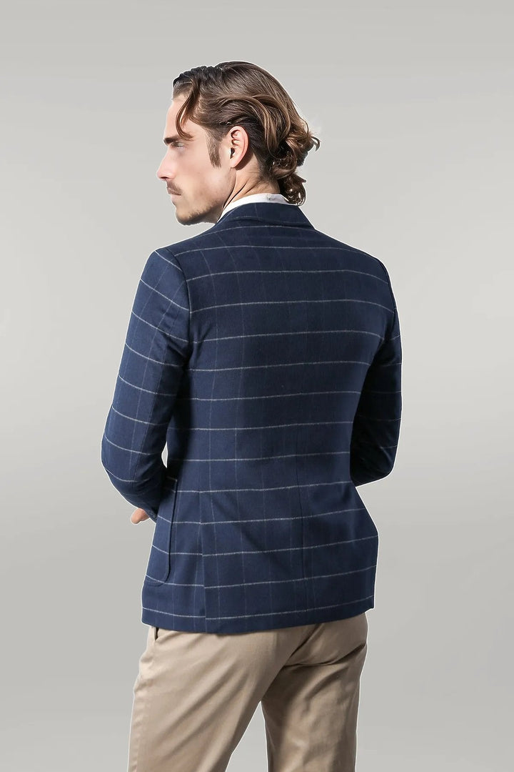 WSS Modeled Slim Fit Navy Blue Jacket  - Singen
