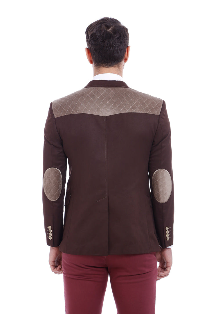 WSS 2 Button Bag Pocket Velvet Brown Jacket- - San Cugat del Vallés