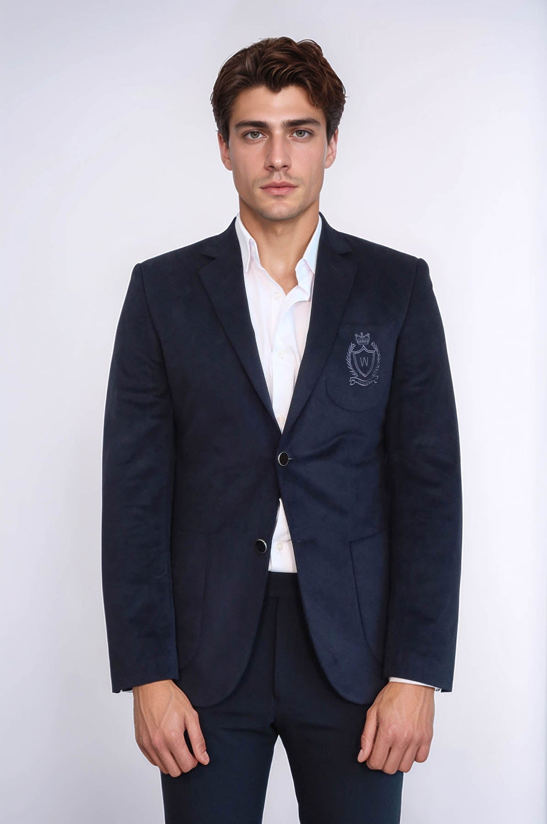 WSS Bag Pocket Rigging Velvet Navy Blue Jacket- - Sokhumi