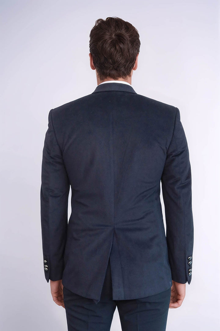 WSS Bag Pocket Rigging Velvet Navy Blue Jacket- - Sokhumi
