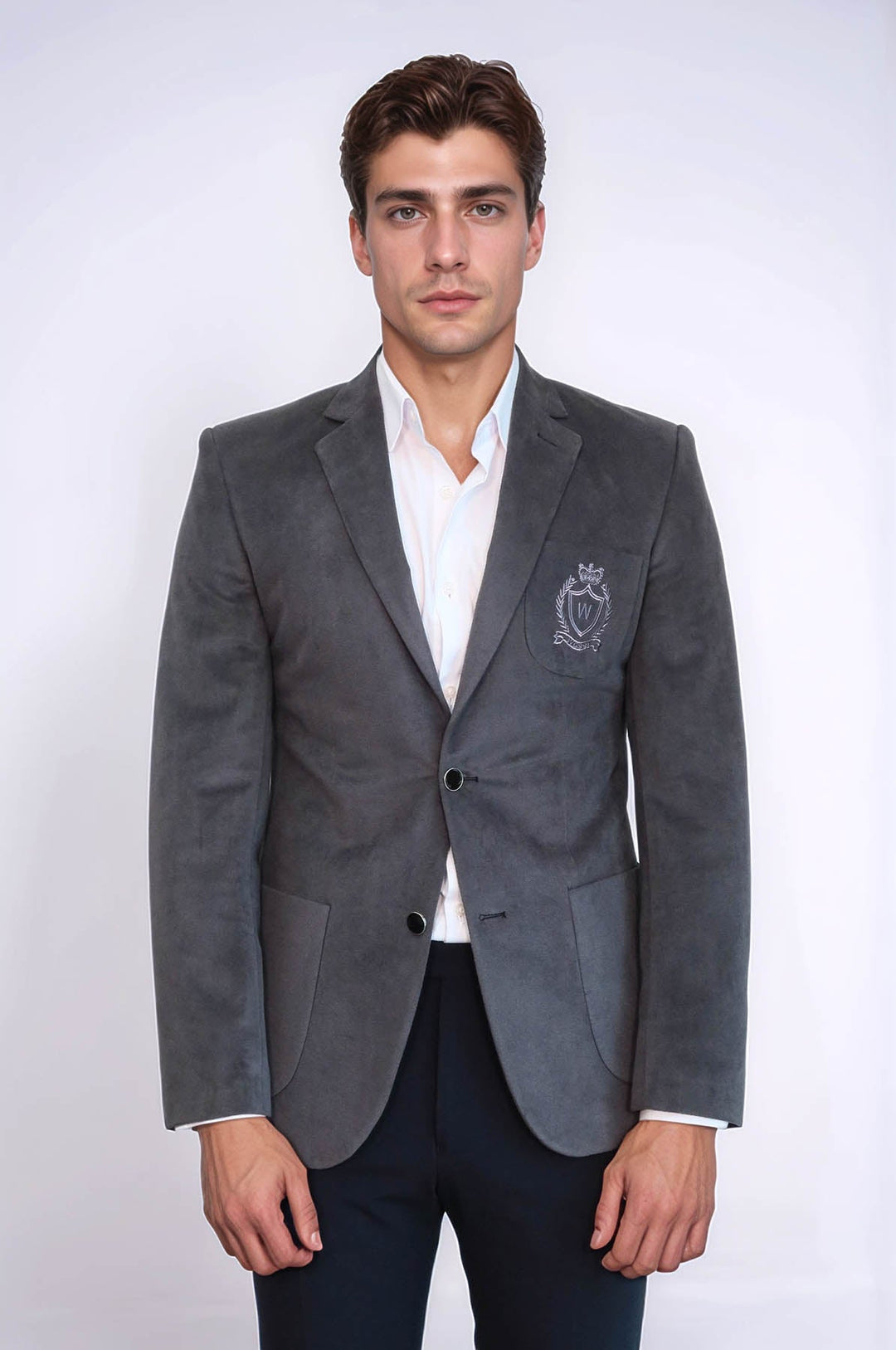 WSS Bag Pocket Rigging Velvet Grey Jacket- - Darlington