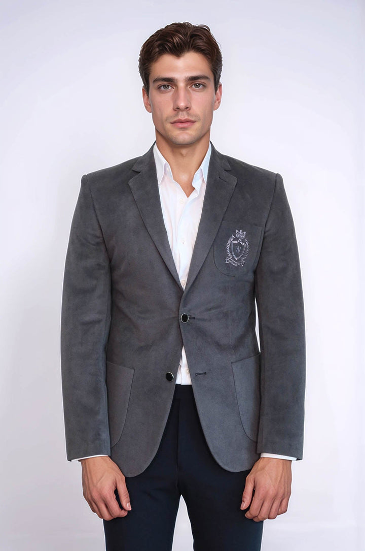WSS Bag Pocket Rigging Velvet Grey Jacket- - Darlington