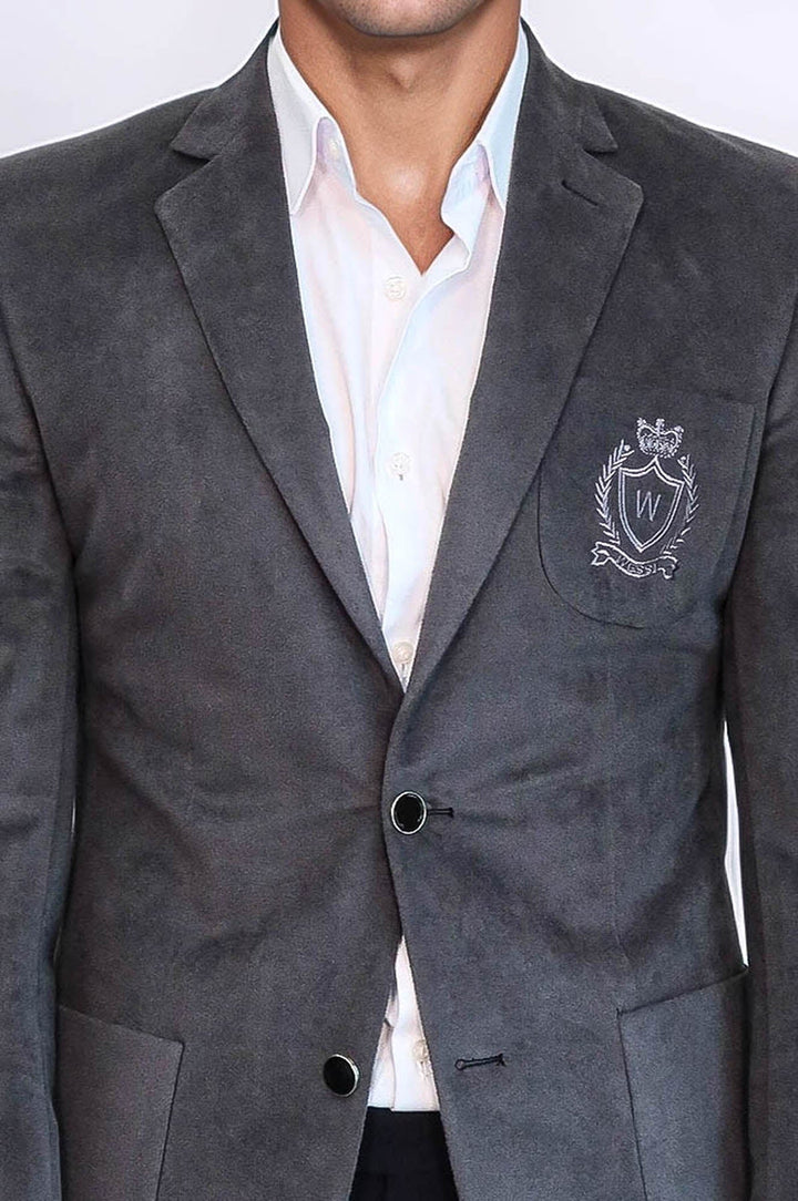WSS Bag Pocket Rigging Velvet Grey Jacket- - Darlington