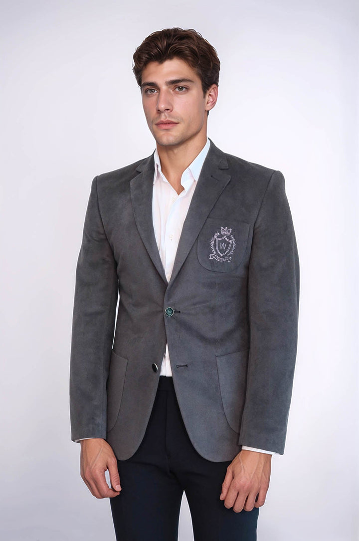 WSS Bag Pocket Rigging Velvet Grey Jacket- - Darlington