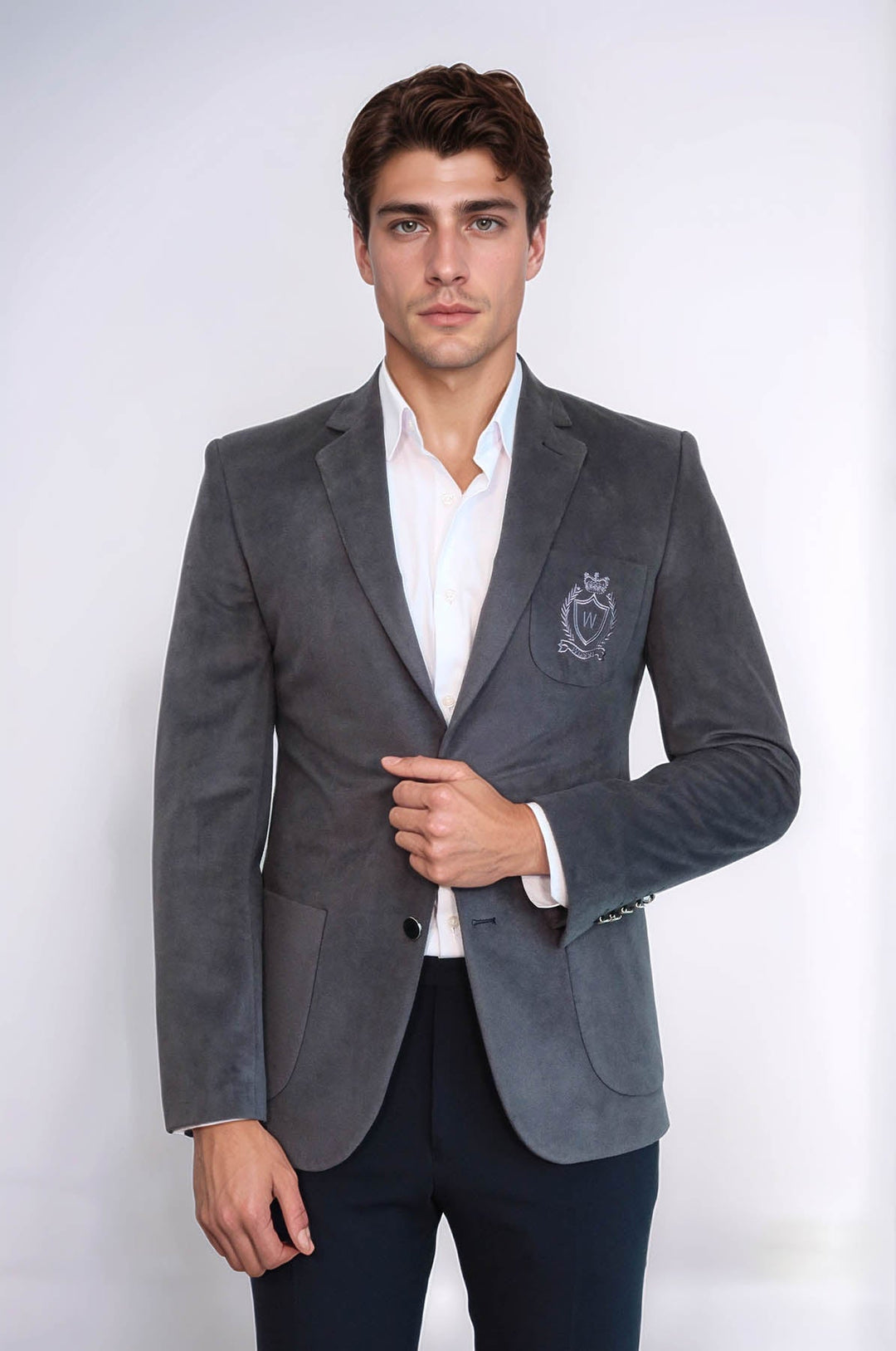 WSS Bag Pocket Rigging Velvet Grey Jacket- - Darlington