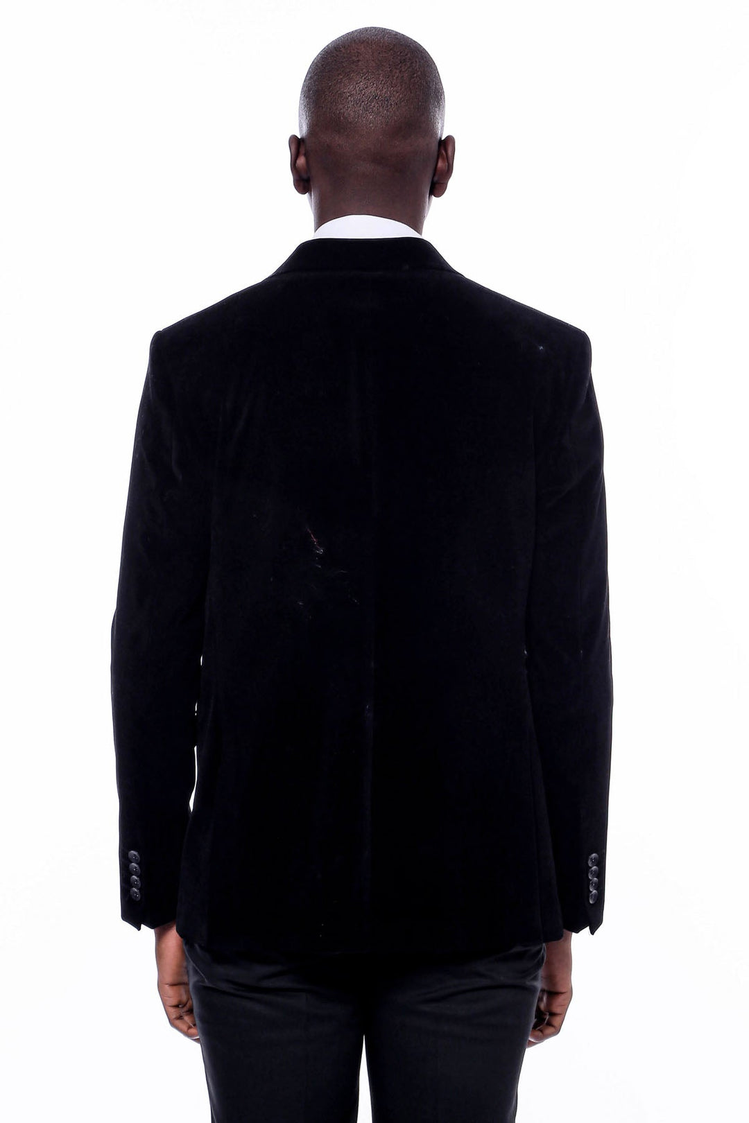 WSS Wide Peak Lapel Velvet Black Blazer  - Yajalón