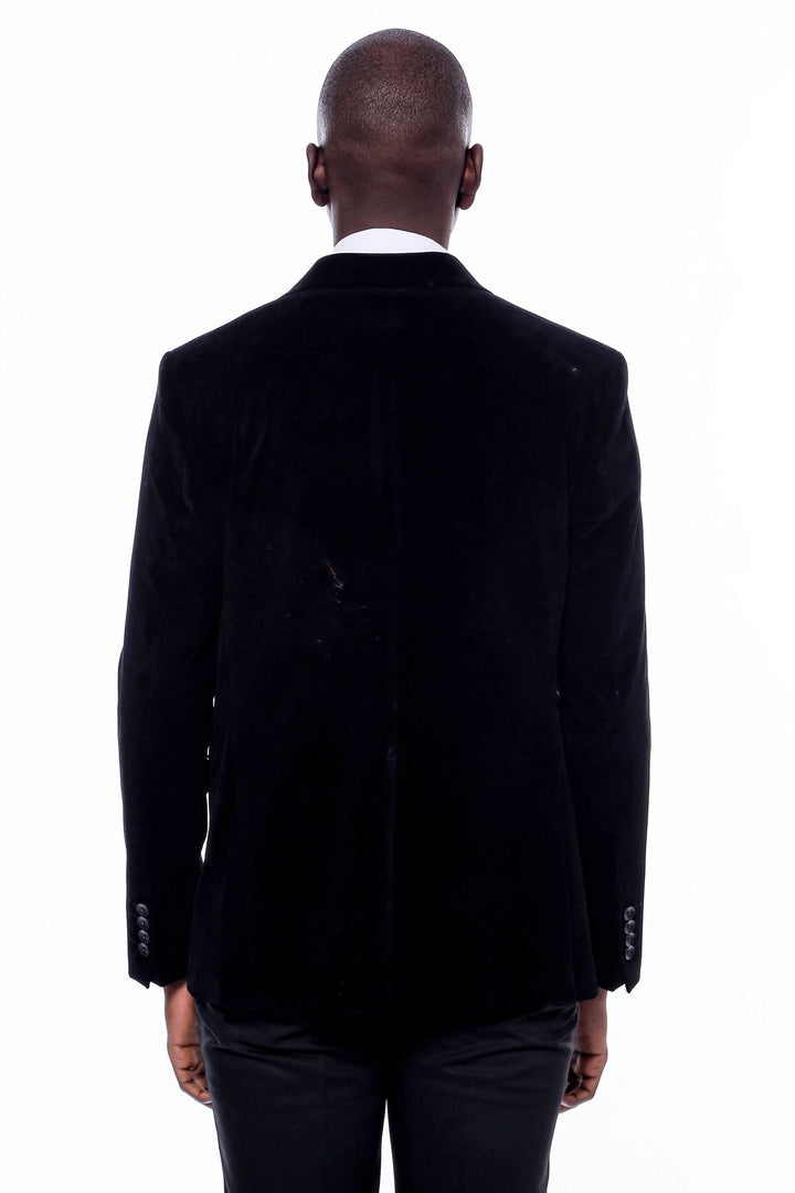 WSS Wide Peak Lapel Velvet Black Blazer  - Yajalón
