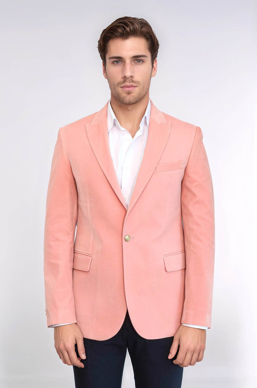 WSS Wide Lapel Velvet Pink Men Blazer  - Vlaardingen
