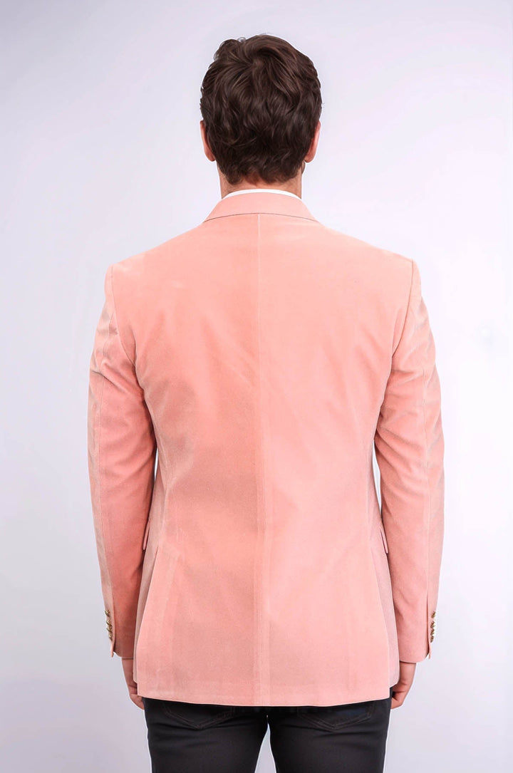 WSS Wide Lapel Velvet Pink Men Blazer  - Vlaardingen