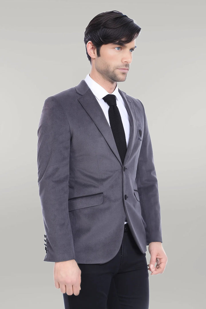 WSS Pocket Flap Rigging Velvet Grey Jacket- - Singen