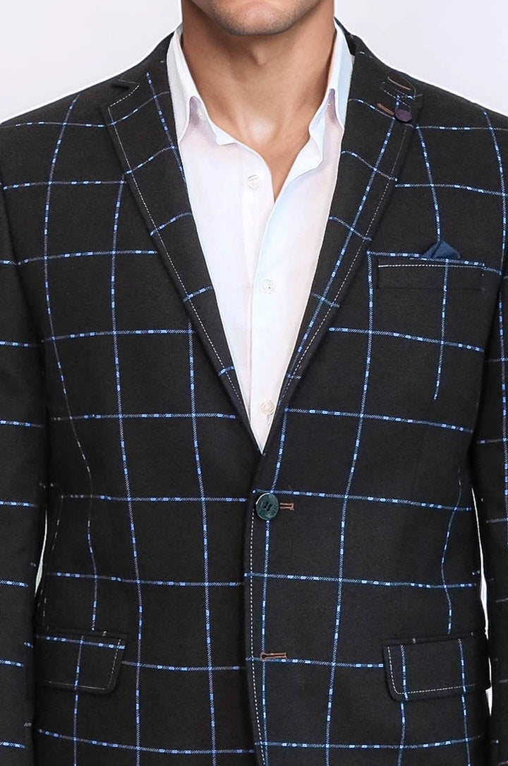 WSS 2 Button Plaid Wool Brown Jacket- - Saratoga Springs