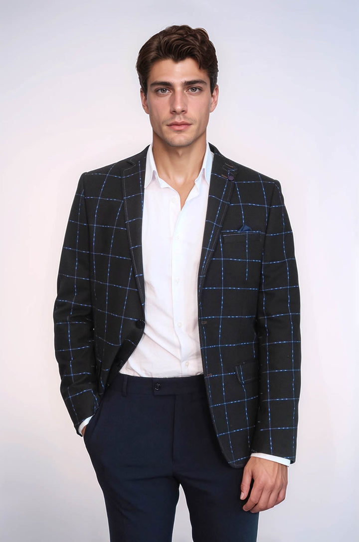 WSS 2 Button Plaid Wool Brown Jacket- - Saratoga Springs