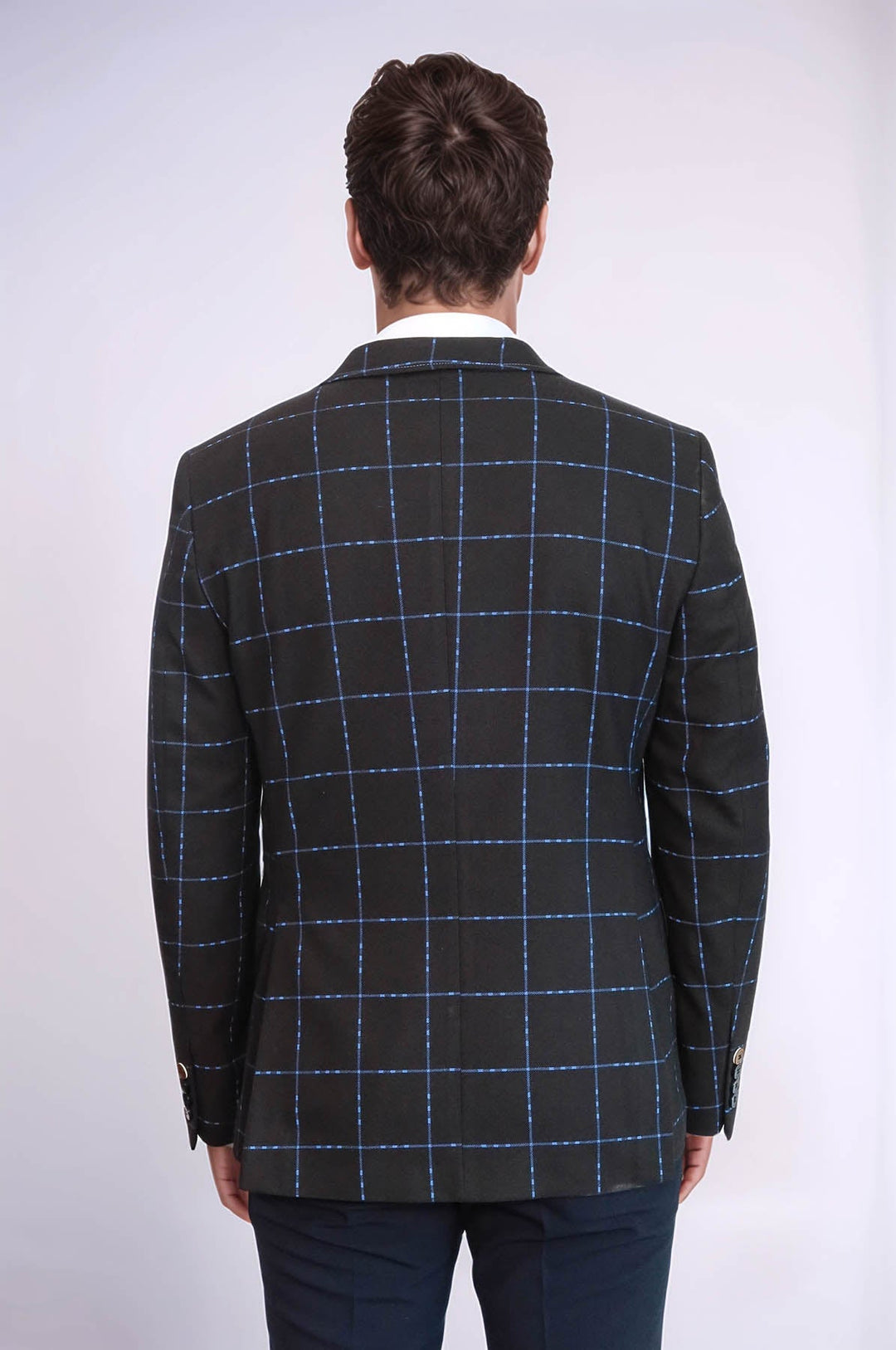 WSS 2 Button Plaid Wool Brown Jacket- - Saratoga Springs