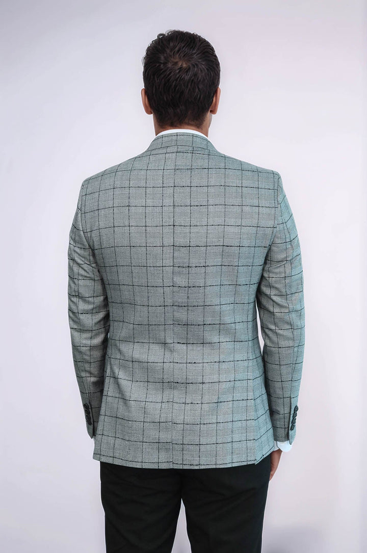 WSS Plaid Black Blazer with Grey Vest  - Sutton