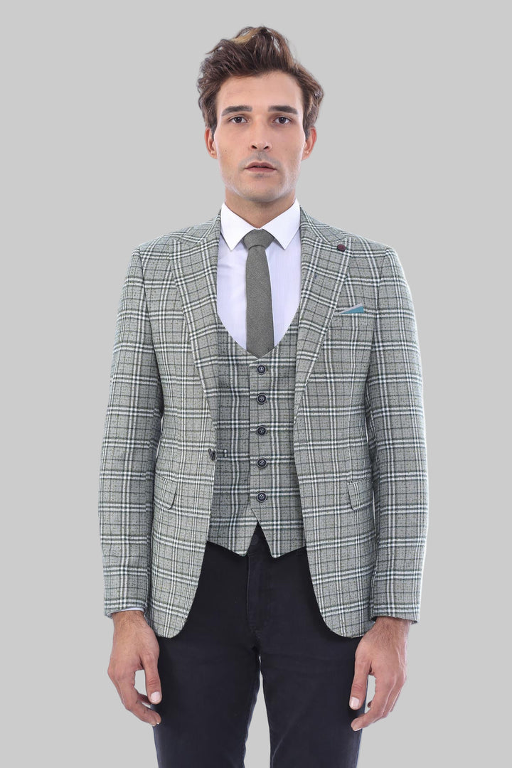 WSS Set of Plaid Blazer and Vest  - Puyallup