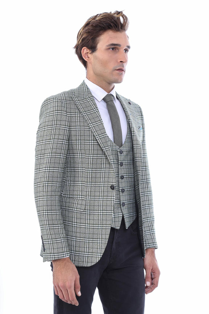 WSS Set of Plaid Blazer and Vest  - Puyallup