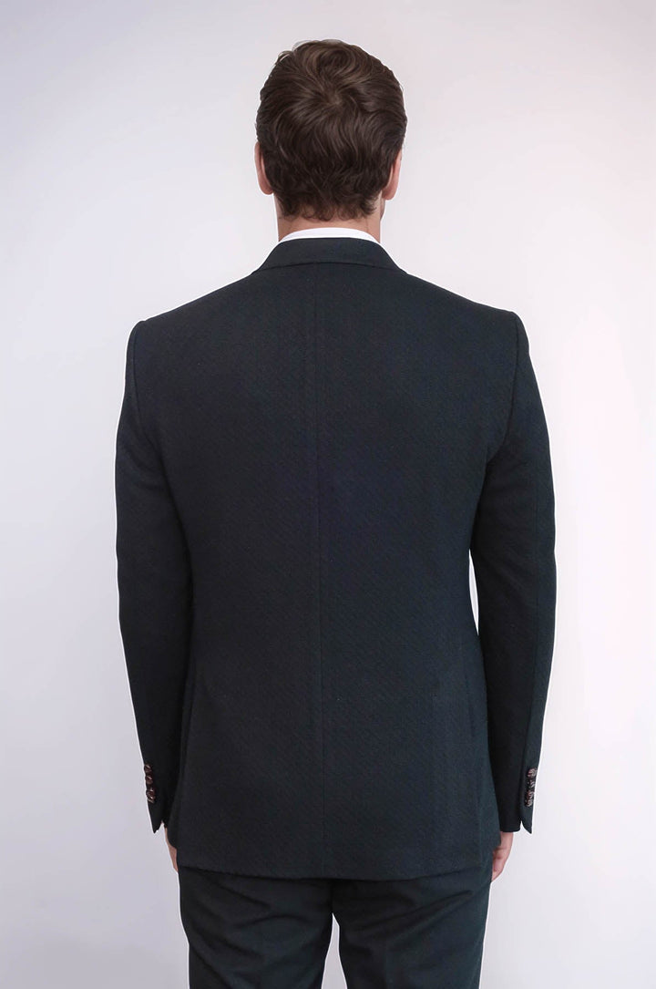 WSS Double Breasted Slim Fit Black Blazer  - Skenderaj