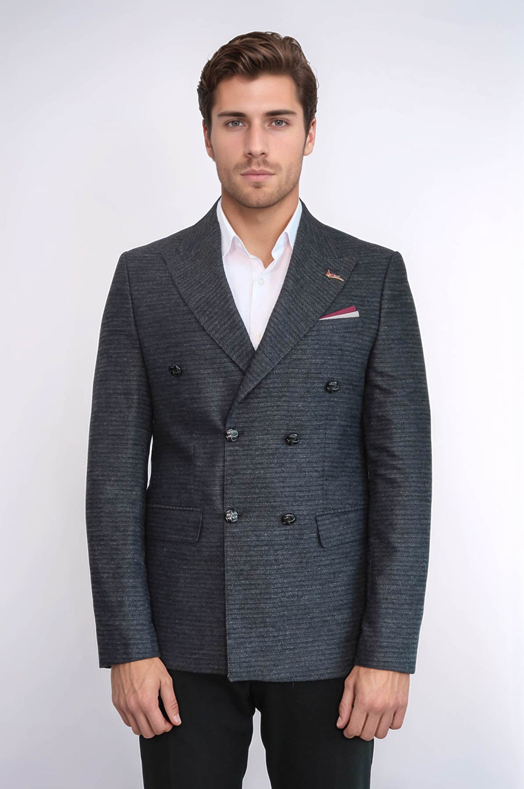 WSS Double Breasted Slim Fit Navy Blue Blazer  - Ivry-sur-Seine