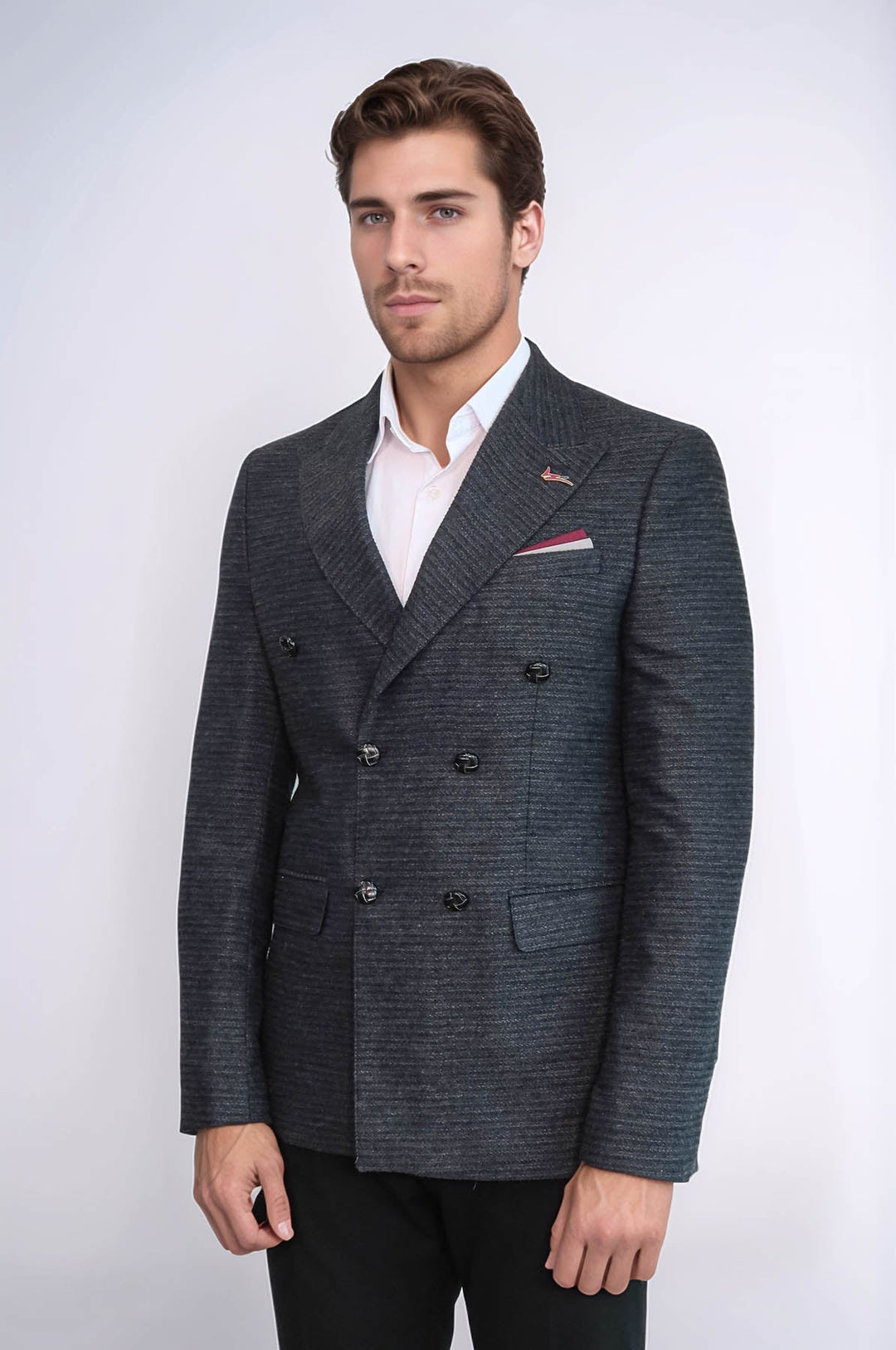 WSS Double Breasted Slim Fit Navy Blue Blazer  - Ivry-sur-Seine