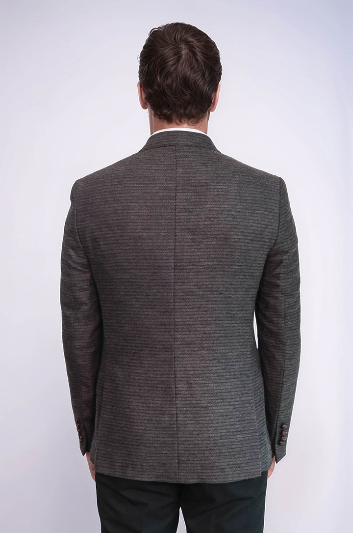 WSS Double Breasted Slim Fit Brown Blazer  - North Miami Beach