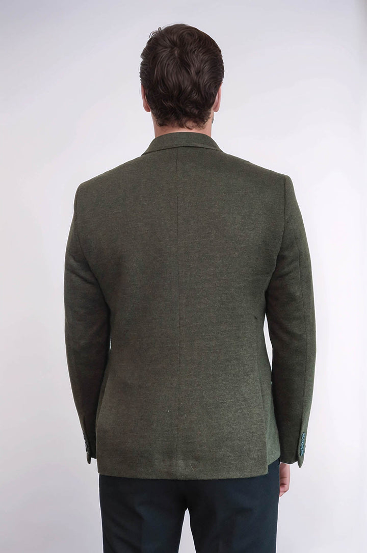 WSS Peak Lapel Dark Green Wool Jacket  - Hacienda Heights