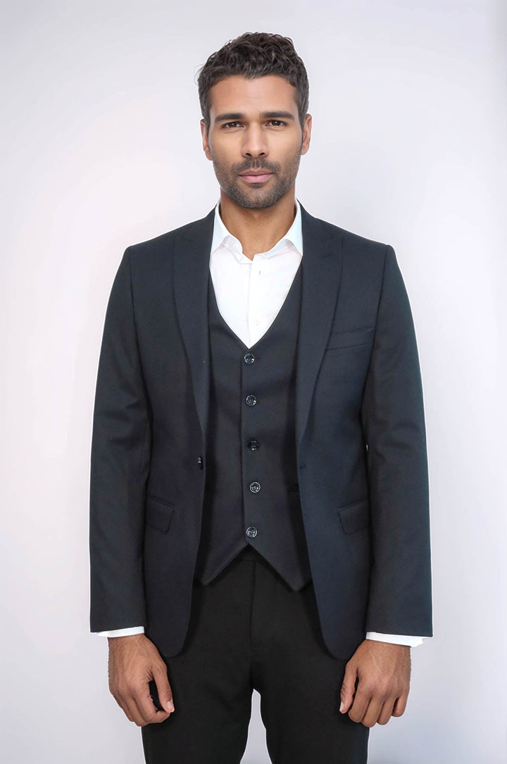WSS Plain Navy Blue Blazer Vest Set  - West Sacramento