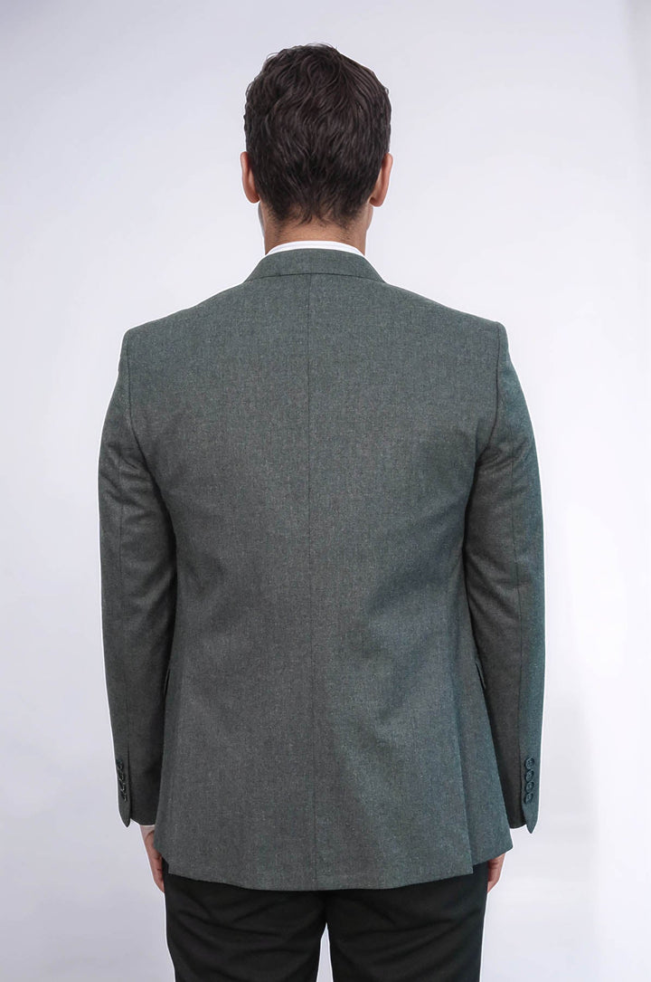 WSS Grey Plain Blazer and Vest Set  - Provo