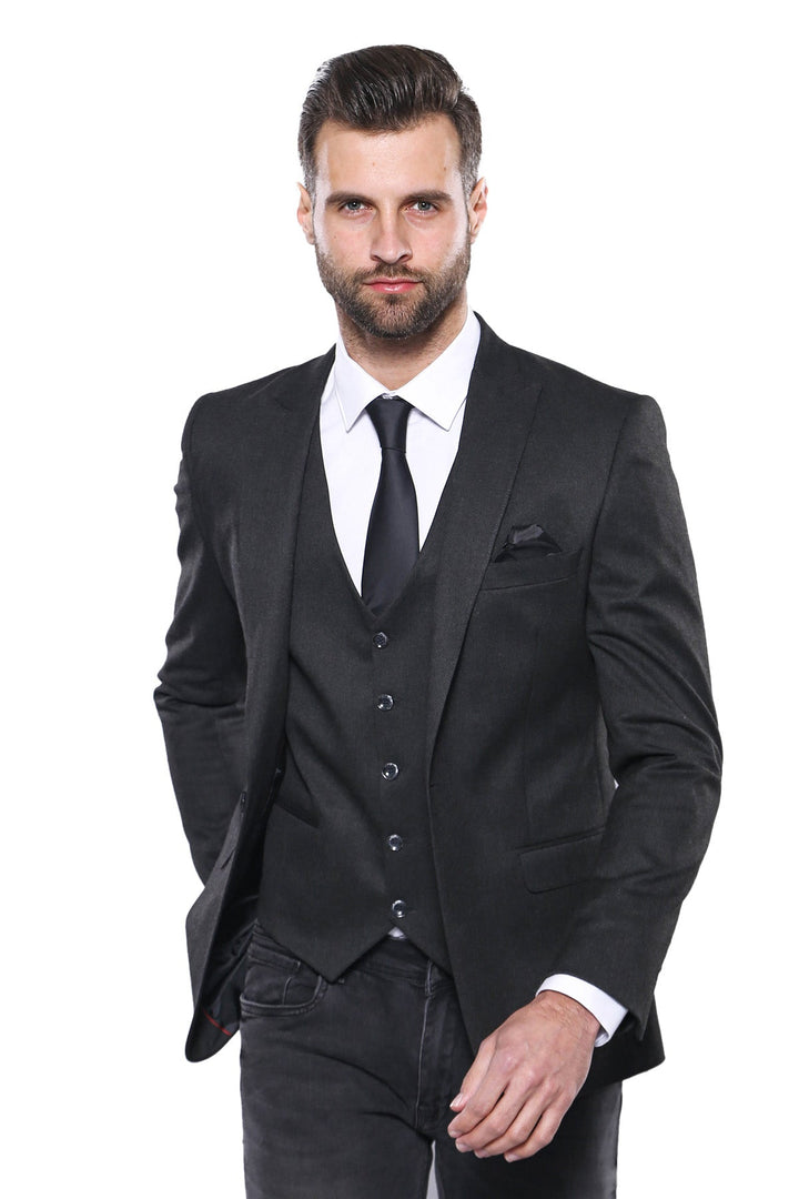WSS Smoked Plain Blazer Vest Set  - Singen