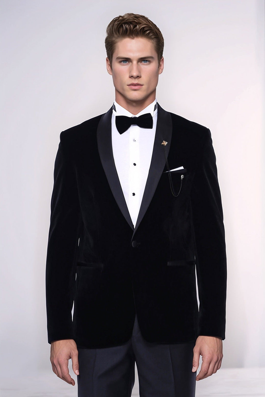 WSS Plain Velvet Black Blazer  - Marsala
